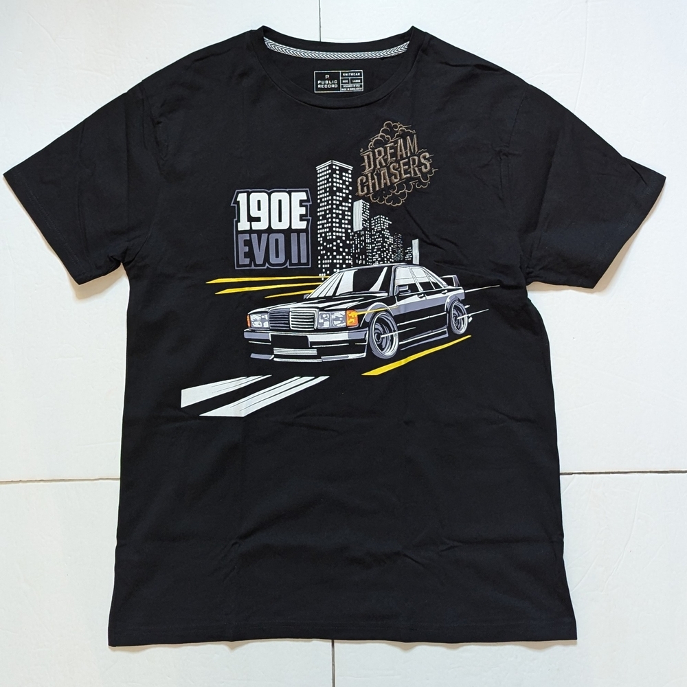 Mercedes-Benz 190E Evo II, Dream Chasers Shirt. Men's L Used. Public Record
